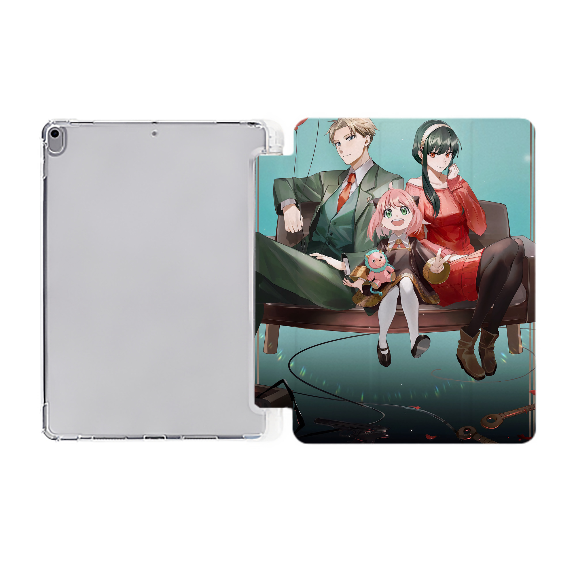 （画像用） SPY×FAMILY间谍家家酒 IPad ケース ペン収納付き 三つ折りスタンド PUレザー×シリコン 対応機種9.5/10.5/10.9インチ